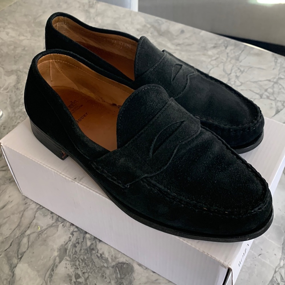 Allen Edmonds Dover, black suede size 9EEE (triple wide), rarely worn